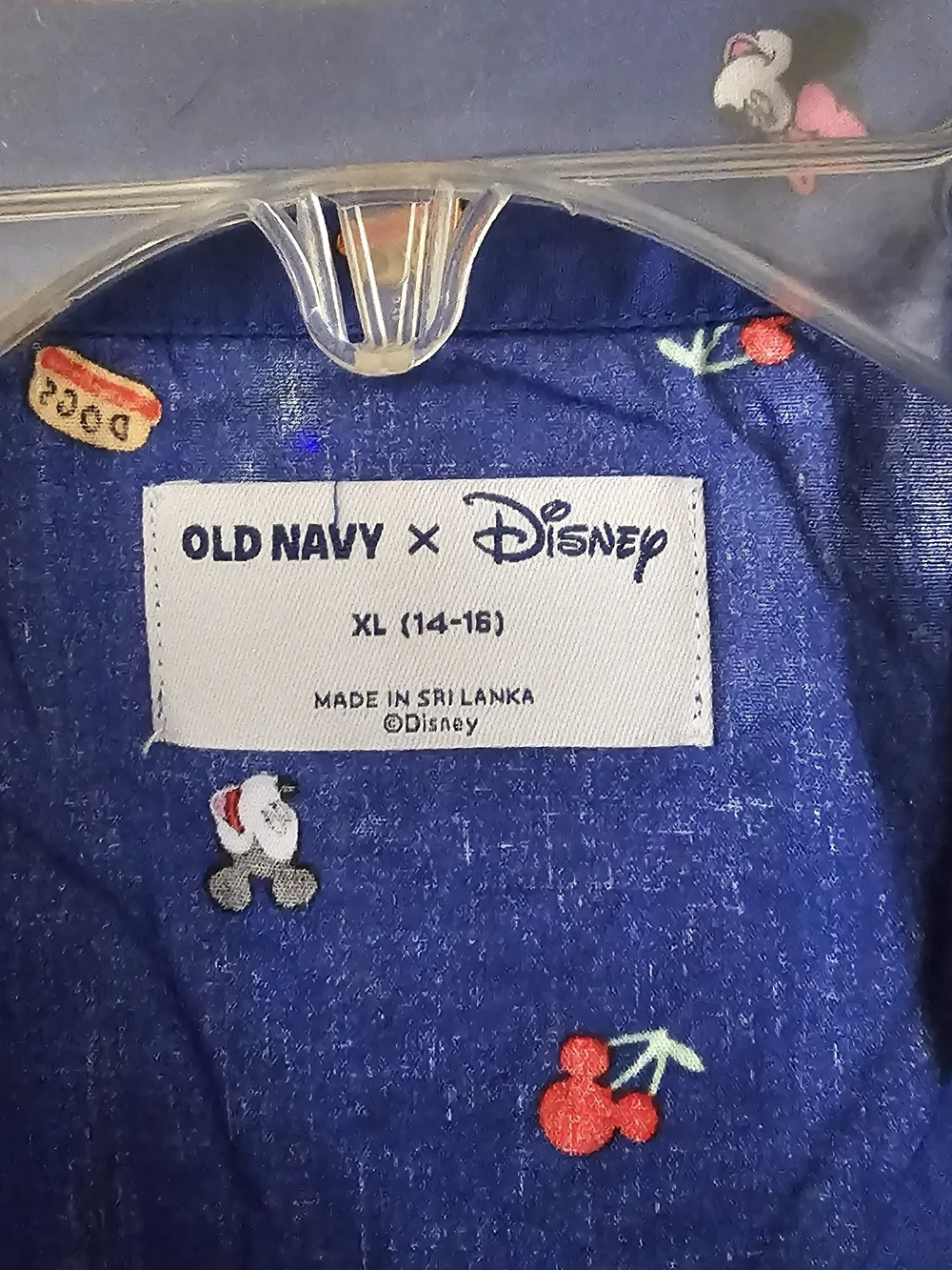 Old Navy Boy's Blue Short-Sleeve Button-Up Shirt with Disney Character Print